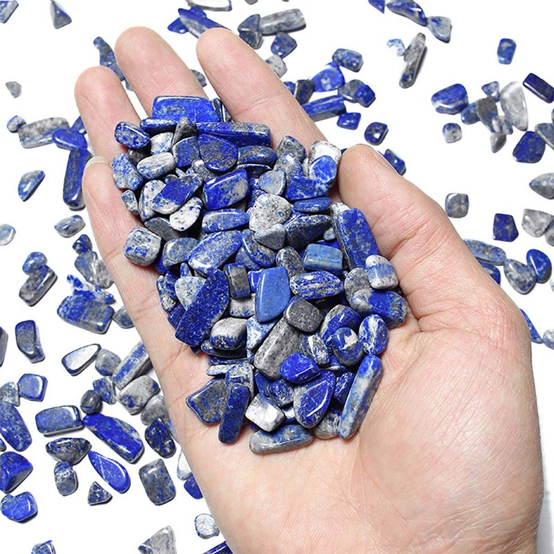 WAYBER 2 Lbs/920g Deep Blue Lapis Lazuli Pebbles Irregular Decorative Stones Natural Crystal Rock Gravel for Aquarium/Fish Turtle Tank/Succulent Plants/Air Plants Decoration (Fill 1.8 Cups) - Image 3